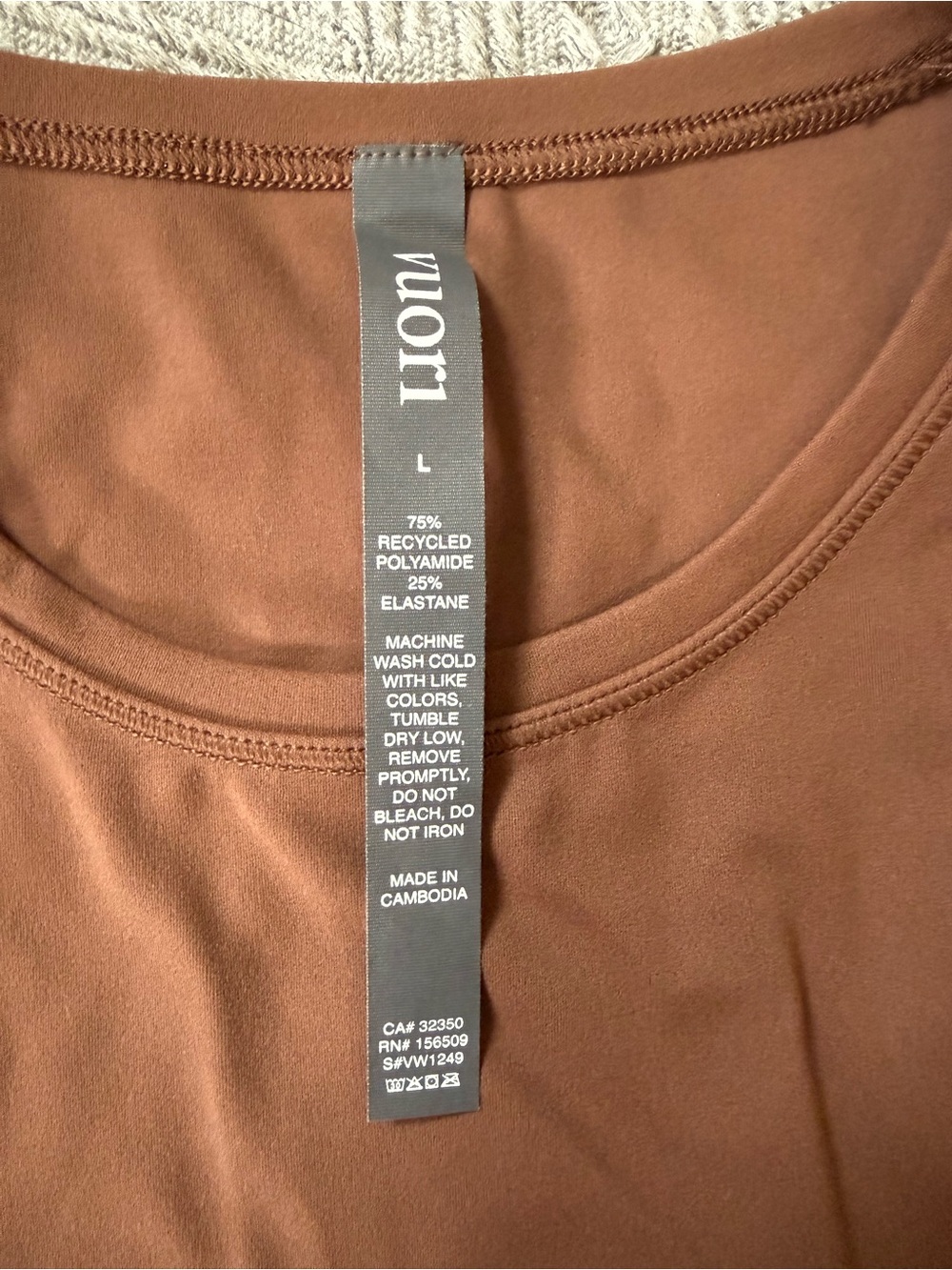 Vuori Villa Tank Brown High Neck Racerback Performance Tank Size Large - Picture 3 of 4